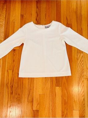 Textured White Long-Sleeve Tunic Top - Brand Unspecified